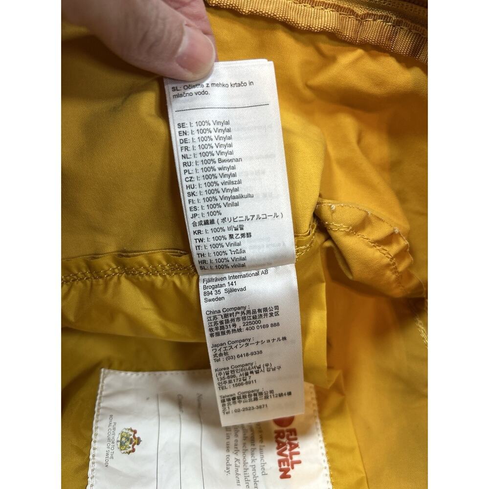 Fjallraven Kanken Classic Backpack Daypack Bag Ochre Yellow Medium Canvas - Picture 10 of 10
